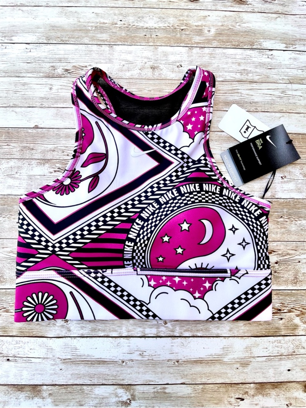 NEW Nike Swoosh High-Neck Graphic Sports Bra Small with tags